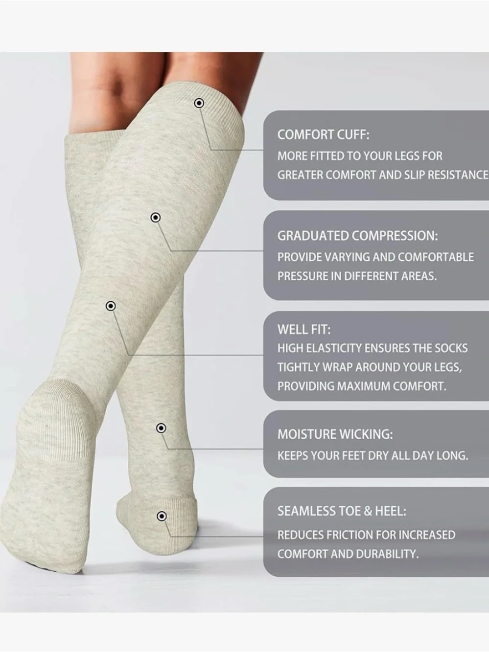 Levsox Compression Socks - Neutral 2-Pack